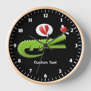 Alligator en amour Grande horloge