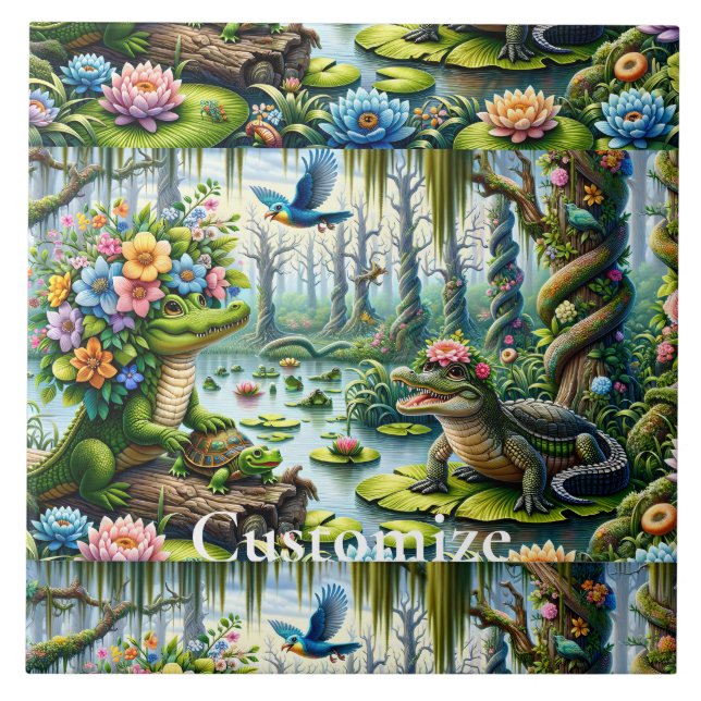 Alligator Fantasy Sumamp Thunder_Cove Fliese (Vorderseite)