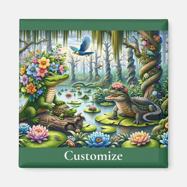 Alligator Fantasy Sumamp Thunder_Cove Magnet (Vorne)