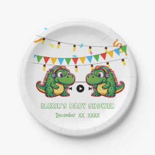 Alligator Festive Colorful Music Baby Dusche Pappteller