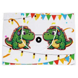 Alligator Festive Farbige Musik Baby Shower Große Geschenktüte