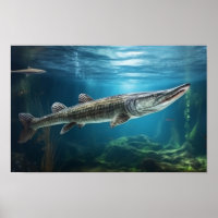 Alligator Fische schwimmen Fisch Print Poster