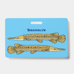 Alligator-Garfish-Cartoon-Illustration Ausweis