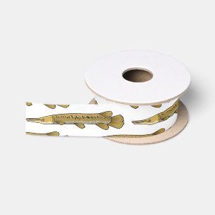 Alligator garfish cartoon illustration satinband