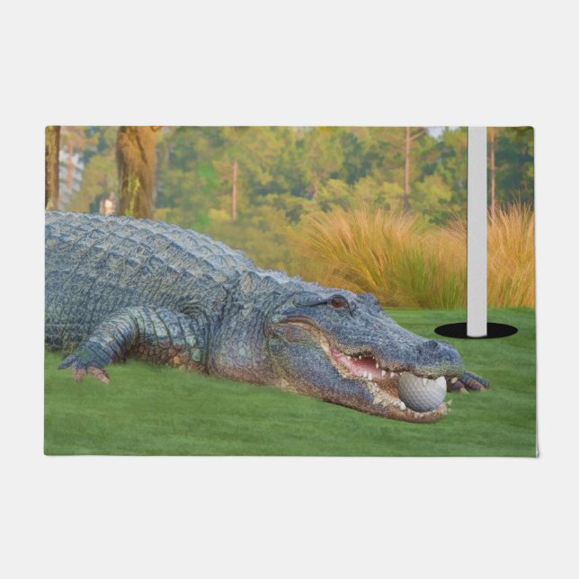 Alligator, gefährliche Lüge auf Golfplatz Fußmatte (Vorderseite)