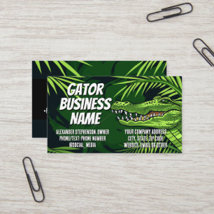 Alligator Geschäftskarten mit Alligator-Logo für A Visitenkarte