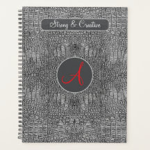 Alligator gris Évolutivité en cuir Monogramme pers