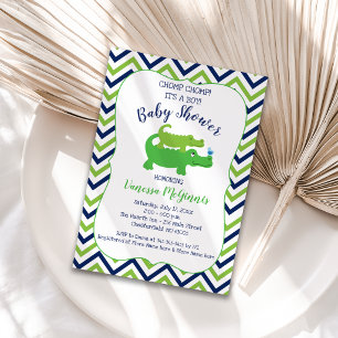 Alligator Grün Blau Junge Baby Shower Einladung