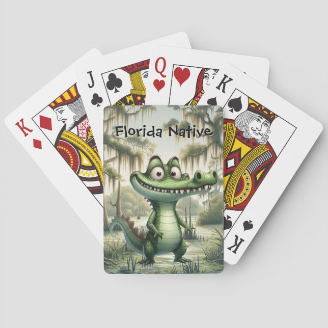 Alligator im Sumpf Spielkarten (Rückseite)
