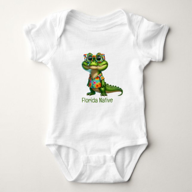 Alligator im tropischen Shirt (Vorderseite)