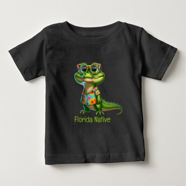 Alligator im tropischen Shirt (Vorderseite)