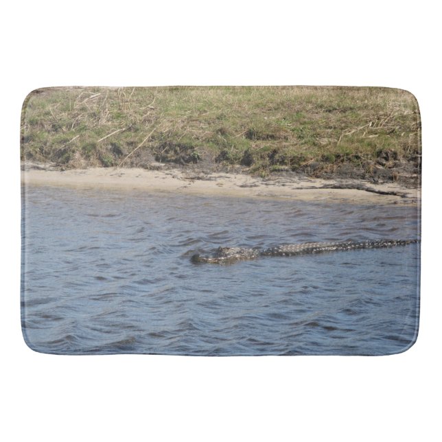 Alligator im Wasser Badematte (Vorderseite)