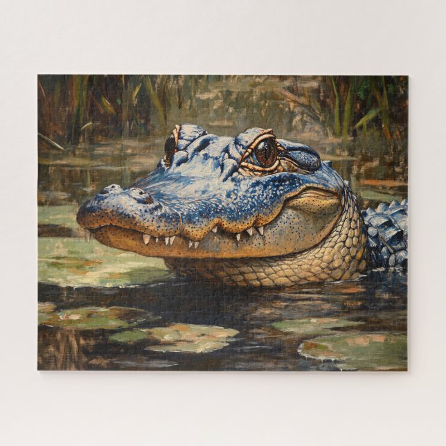 Alligator in der Everglades Wildlife Art (Horizontal)