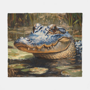 Alligator in der Everglades Wildlife Art Fleecedecke