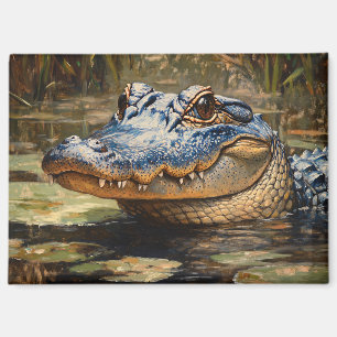 Alligator in der Everglades Wildlife Art Magnet