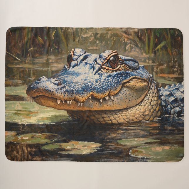 Alligator in der Everglades Wildlife Art Sherpadecke (Vorderseite (Horizontal))