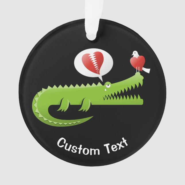 Alligator in der Liebe Ornament (Vorderseite)