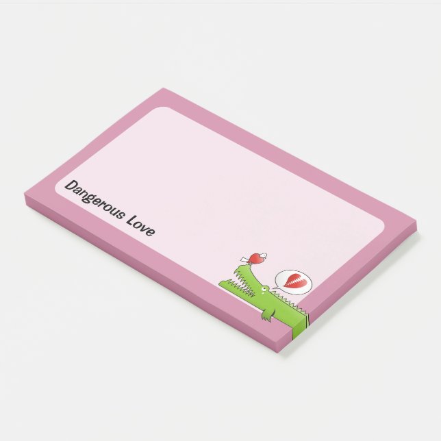 Alligator in der Liebe Post-it Klebezettel (angewinkelt)