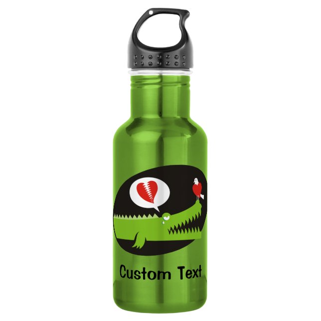 Alligator in der Liebe Wasserflasche (Vorderseite)
