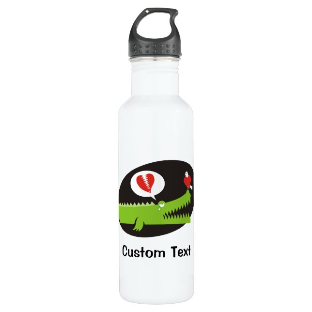 Alligator in der Liebe Wasserflasche Edelstahlflasche (Vorderseite)