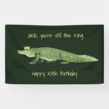 Alligator in einem Kronengeburtenbanner