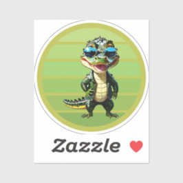 alligator in fashion aufkleber