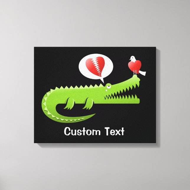 Alligator in Liebe Canvas Print Leinwanddruck (Vorderseite)