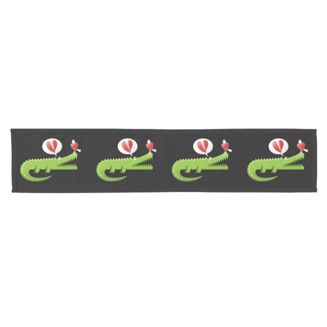 Alligator in Liebe Kurz Table Runner Kurzer Tischläufer (Horizontal)