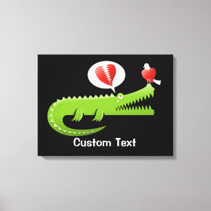 Alligator in Liebe Leinwanddruck