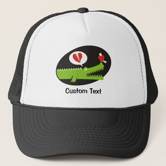 Alligator in Liebe Trucker Hat Truckerkappe (Vorderseite)