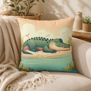 Alligator-inspiriertes Kissen 