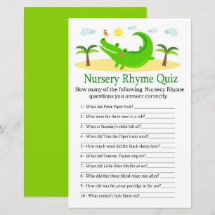 Alligator Kinderzimmer Rhyme Quiz Kinderduschenspi
