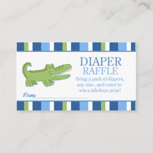 Alligator / Krokodil-Baby-Shower-Windel-Raffle Begleitkarte
