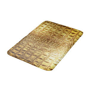 Alligator-/Krokodil-Haut-glänzendes Gold Badematte