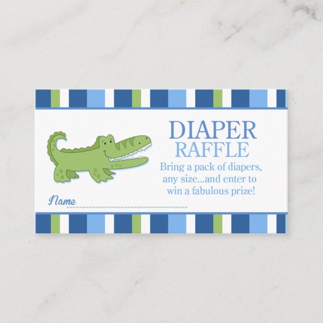 Alligator / Krokodile Babydusche Windelwindelwinde Begleitkarte (Vorderseite)