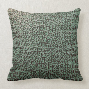ALLIGATOR LEDERNES FOREST GREEN KISSEN