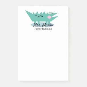 Alligator-Lehrer-Skriptname Post-it Klebezettel