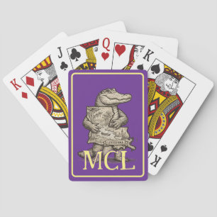 Alligator Liebe Louisiana Spielkarten Monogrammier