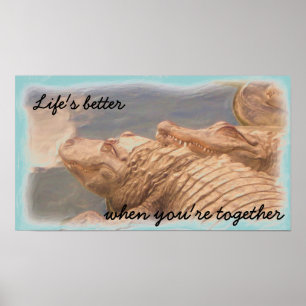Alligator-Liebe-Poster Poster