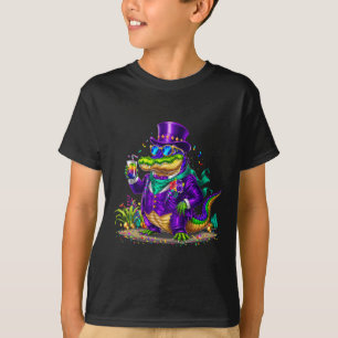 Alligator Mardi Gras Karneval Outfit für Mens Wome T-Shirt