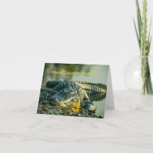 Alligator mit Blume Happy Valentines