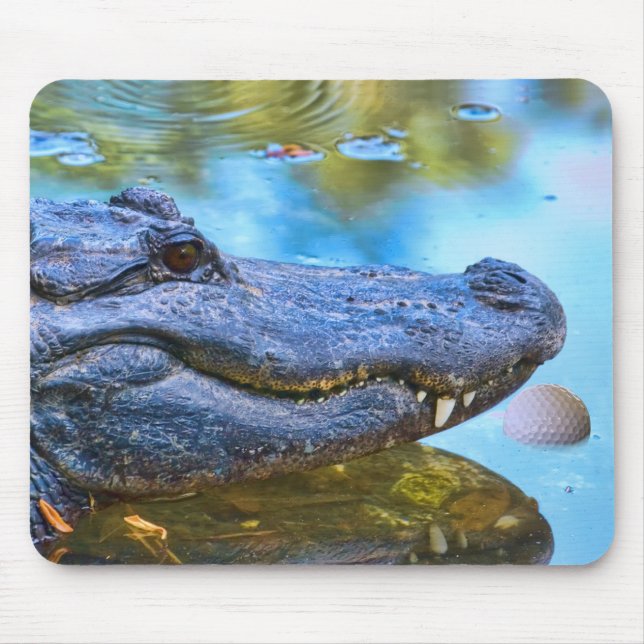 Alligator mit Golfball Mousepad (Vorne)