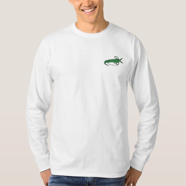 Alligator mit Schere Mund-Langschläfer-Shirt T-Shirt (Vorderseite)