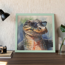 Alligator mit Sonnenbrille Poster