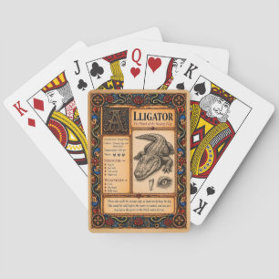 Alligator, mittelalterliche Bestiarien-Kunst Spielkarten