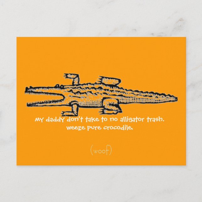 Alligator-Müll Postkarte (Vorderseite)