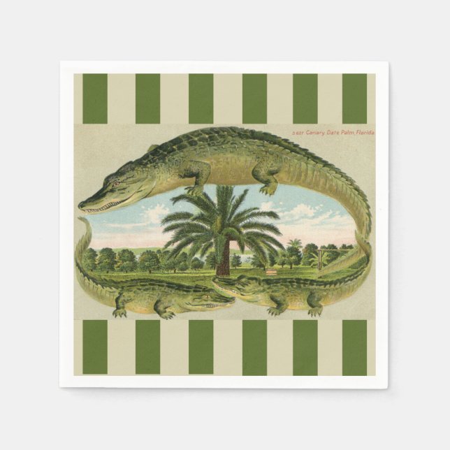 Alligator & Palms Serviette (Vorderseite)
