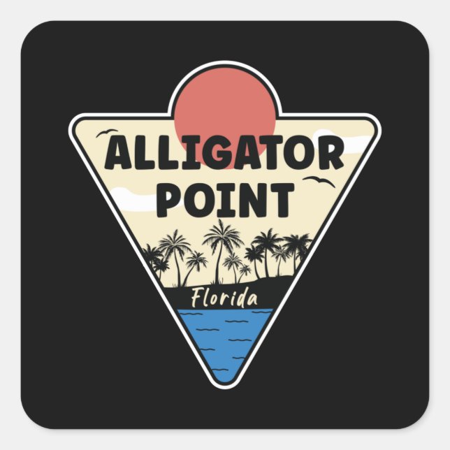 Alligator Point Florida Seashore Quadratischer Aufkleber (Vorderseite)