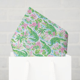 Alligator Preppy Palm Beach Musterdruck Seidenpapier