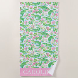 Alligator Preppy Palm Beach Musterdruck Strandtuch